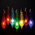 Colorful icicle incandescent bulb colors