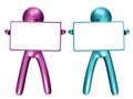 Colorful icon figure with blank message board Royalty Free Stock Photo