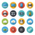 Colorful icons representing various technology and computing concepts Royalty Free Stock Photo