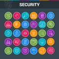 Icons set on security Royalty Free Stock Photo