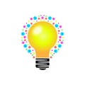 colorful idea light bulb modern logo template design vector in isolated white background, symbol of creativity, knowledge, mind, Royalty Free Stock Photo