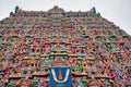 Colorful idols on the Gopuram, Sarangapani Temple.