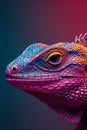 Colorful Iguana on a Vibrant Background Royalty Free Stock Photo