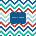 Colorful ikat chevron frame seamless pattern