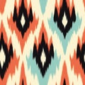 Colorful Ikat Print Fabric With Nature-inspired Motifs Royalty Free Stock Photo