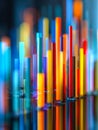 Colorful illuminated bars creating a vibrant abstract display Royalty Free Stock Photo