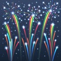 Colorful Illuminated Fireworks.