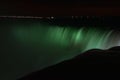 Colorful illuminated Niagara Waterfalls at night in Ontario, Canada Royalty Free Stock Photo