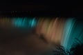 Colorful illuminated Niagara Waterfalls at night in Ontario, Canada Royalty Free Stock Photo