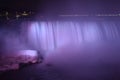Colorful illuminated Niagara Waterfalls at night in Ontario, Canada Royalty Free Stock Photo