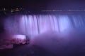 Colorful illuminated Niagara Waterfalls at night in Ontario, Canada Royalty Free Stock Photo