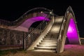 Colorful illuminated walkway inHarlingen with strap and metal si Royalty Free Stock Photo