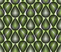 Colorful illusive abstract seamless pattern with overlapping geo