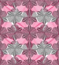 Colorful illusive abstract seamless pattern with overlapping geo