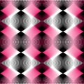 Colorful illusive abstract seamless pattern with overlapping geo