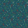 Colorful illustrated seamless pattern, wallpaper