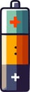 A colorful illustration of a battery with positive and negative terminals Royalty Free Stock Photo