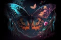 Colorful illustration of a butterfly. Generative AI