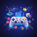 Game) hints at online gaming culture. The overall composition Royalty Free Stock Photo
