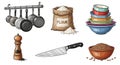 Kitchen Utensils and Ingredients Illustration Royalty Free Stock Photo