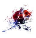Colorful illustration of hockey player