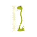 Kids height meter and long green snake. Decorative wall sticker for children room. Cartoon character of reptiles. Flat Royalty Free Stock Photo