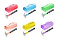 Colorful Illustration Set of Metal Toolbox Icon