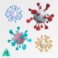 Colorful illustration set of round viruses 3 Royalty Free Stock Photo