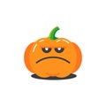 Illustration of a simple cartoon funny pumpkin for halloween which is very strict