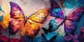 A colorful illustration of stained glass butterflies created by Generative AI Royalty Free Stock Photo