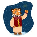 Colorful illustration of tiger for Chinese New year. The symbol of the year 2022 according to the Lunisolar calendar