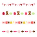 Colorful illustration of valentine line