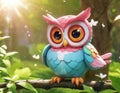 Whimsical Cartoon Owl