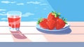 Colorful Illustrations Of Strawberries And Juice By Poolcore Architectural Illustrator