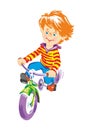 Colorful image of a boy on a Bicycle