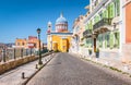 Street in town center of Ermoupoli, Syros, Greece.