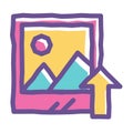 Colorful Image Upload Doodle Icon