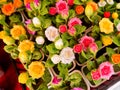 Colorful immortal Clay Flowers in a shop