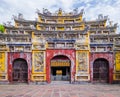 Colorful imperial city gate, Hue, Vietnam Royalty Free Stock Photo