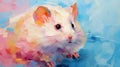 Colorful Impressionism: Expressive Portraits Of A Plush White Rodent