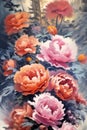 Colorful Impressionism Floral Oil Painting, created with Generative AI technology