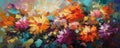 Colorful Impressionist Floral Art for Invitations and Posters.