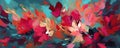 Colorful Impressionistic Flowers: A Vibrant Digital Painting for Invitations and Posters.