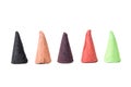 Colorful Incense Cones Isolated on White Background Royalty Free Stock Photo