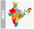 Colorful India administrative and political map