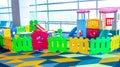 Colorful indoor playground in a public place