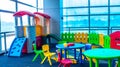 Colorful indoor playground in a public place. Royalty Free Stock Photo