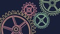 Colorful Industrial Gears Pattern, Dynamic Mechanical Vector Design, vector design Generative AI Royalty Free Stock Photo