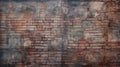 Brick wall background, bleak colorful grunge texture or pattern for design. Generative ai
