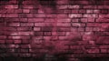 Brick wall background, dark pink colors grunge texture or pattern for design. Generative ai Royalty Free Stock Photo